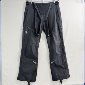 Spyder Men’s Medium Black Ski Snow Pants Bib Suspenders Waterproof Insulated